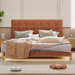 LIVARA SM1055 Baby Bed With Fabric - Tables Bedside Two Velvet 150/180cm Length Brown