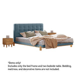 LIVARA SM1055 With Fabric - Length Two Bedside Tables Velvet 150/180cm Baby Bed Blue