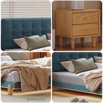 LIVARA SM1055 With Fabric - Length Two Bedside Tables Velvet 150/180cm Baby Bed Blue