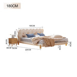 LIVARA SM1056 - Bed 150/180cm Length Cat Leather Tables Two Scratch-resistant With Bedside Brown