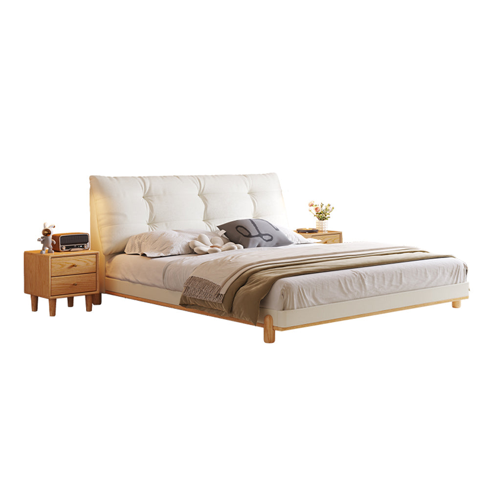 LIVARA SM1057 Two Bed Fabric Tables Baby Length With Velvet 150/180cm - Bedside White