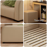 LIVARA SM901 Bed 120/135/150/180cm Leather Lengrh - With Eco-friendly Bookshelf Beige