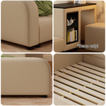 LIVARA SM901 Bed 120/135/150/180cm Leather Lengrh - With Eco-friendly Bookshelf Beige