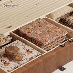 LIVARA Model-1060 Bed Fabric Solid Waxed Wood Leather 150cm/180cm Frame