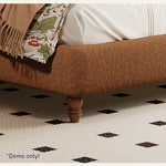 LIVARA Model-1062 Wood Lambswool Fabric Solid 150cm/180cm Bed Frame