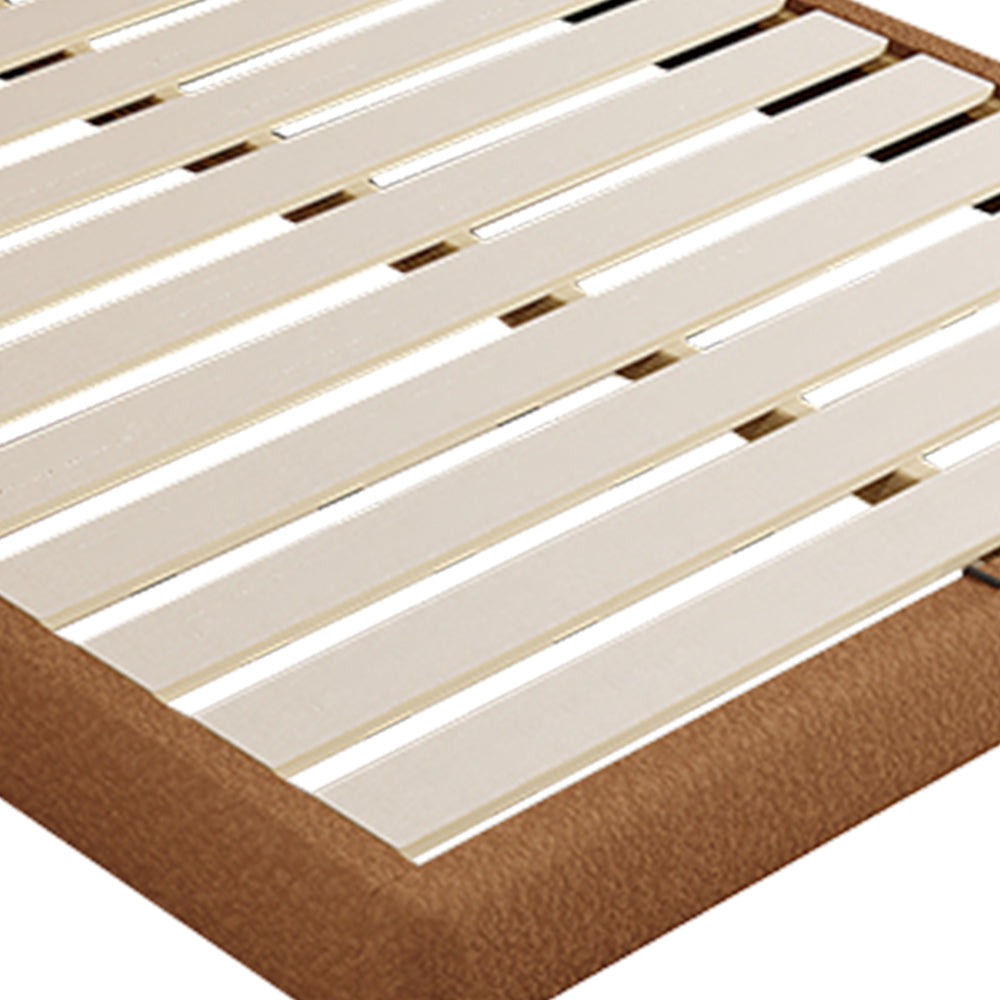 LIVARA Model-1062 Wood Lambswool Fabric Solid 150cm/180cm Bed Frame