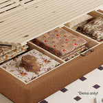 LIVARA Model-1062 Wood Lambswool Fabric Solid 150cm/180cm Bed Frame
