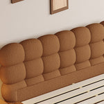 LIVARA Model-1062 Wood Lambswool Fabric Solid 150cm/180cm Bed Frame