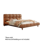 LIVARA Model-1063 Fabric Waxed 150cm/180cm Solid Bed Wood Leather Frame