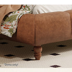 LIVARA Model-1063 Fabric Waxed 150cm/180cm Solid Bed Wood Leather Frame