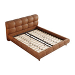 LIVARA Model-1063 Fabric Waxed 150cm/180cm Solid Bed Wood Leather Frame