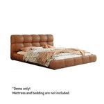 LIVARA Model-1063 Fabric Waxed 150cm/180cm Solid Bed Wood Leather Frame
