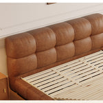 LIVARA Model-1063 Fabric Waxed 150cm/180cm Solid Bed Wood Leather Frame