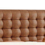 LIVARA Model-1065 Leather Wood 180cm Waxed Fabric 150cm Solid Bed / Frame