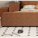 LIVARA Model-1066 120cm/135cm/150cm/180cm With Solid Leather Fabric Frame Wood Waxed Bed Desk