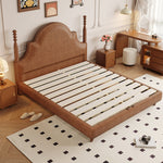 LIVARA Model-1067 150cm/180cm Wood Leather Fabric Bed Waxed Solid Frame