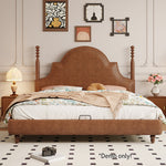 LIVARA Model-1067 150cm/180cm Wood Leather Fabric Bed Waxed Solid Frame