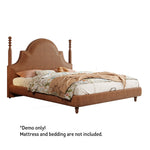 LIVARA Model-1067 150cm/180cm Wood Leather Fabric Bed Waxed Solid Frame