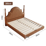 LIVARA Model-1067 150cm/180cm Wood Leather Fabric Bed Waxed Solid Frame