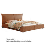 LIVARA Model-1068 150cm/180cm Wood Waxed Fabric Leather Solid Bed Frame