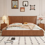 LIVARA Model-1068 150cm/180cm Wood Waxed Fabric Leather Solid Bed Frame