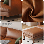 LIVARA 220cm Fabric Waxed Leather Length Solid Sofa Wood Oil Frame