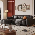 LIVARA 260cm/290cm/330cm Length Solid Wood Fabric Sofa Waxed Oil Leather Frame