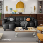 LIVARA 260cm/290cm/330cm Length Solid Wood Fabric Sofa Waxed Oil Leather Frame