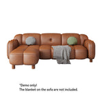 LIVARA 260cm/290cm/330cm Length Solid Wood Fabric Sofa Waxed Oil Leather Frame