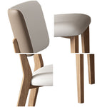 LIVARA DC1061 Dining Fabric Leather Faux Rubber Chair Wood Frame