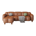 LIVARA 260cm/290cm/330cm Length Solid Wood Fabric Sofa Waxed Oil Leather Frame
