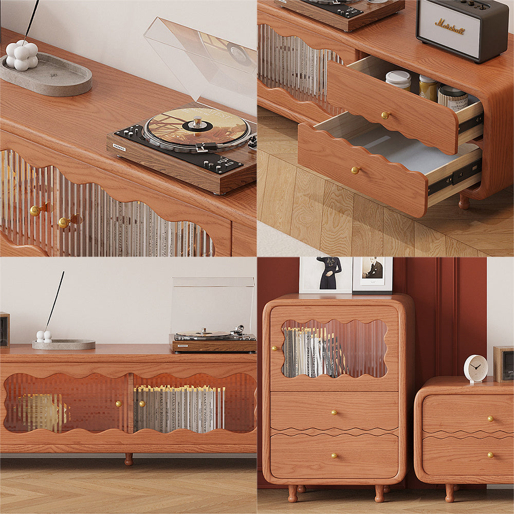 LIVARA Vintage-Style TV - Cabinet/Sideboard Wood Solid Walnut