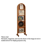 LIVARA Solid Mirror/Magazine Swivel Rack Dressing Wood With Casters