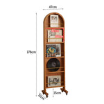 LIVARA Solid Mirror/Magazine Swivel Rack Dressing Wood With Casters
