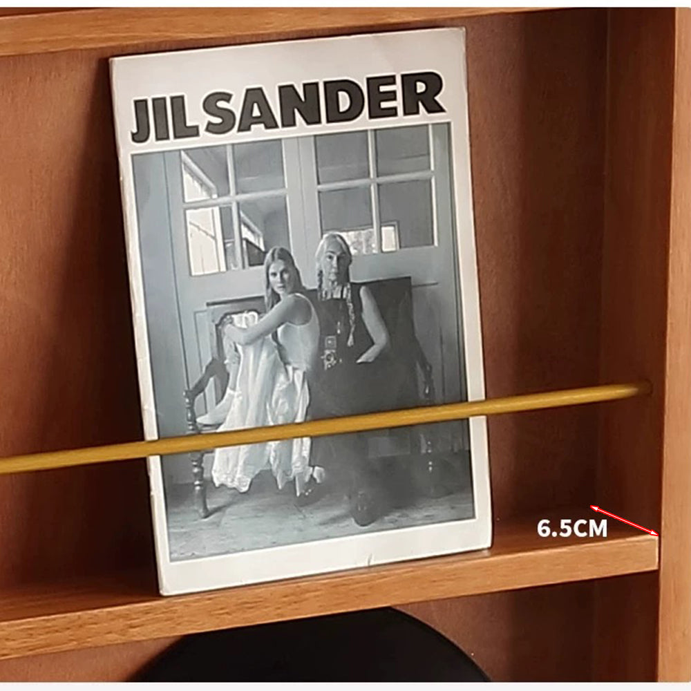LIVARA Solid Mirror/Magazine Swivel Rack Dressing Wood With Casters