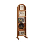 LIVARA Solid Mirror/Magazine Swivel Rack Dressing Wood With Casters