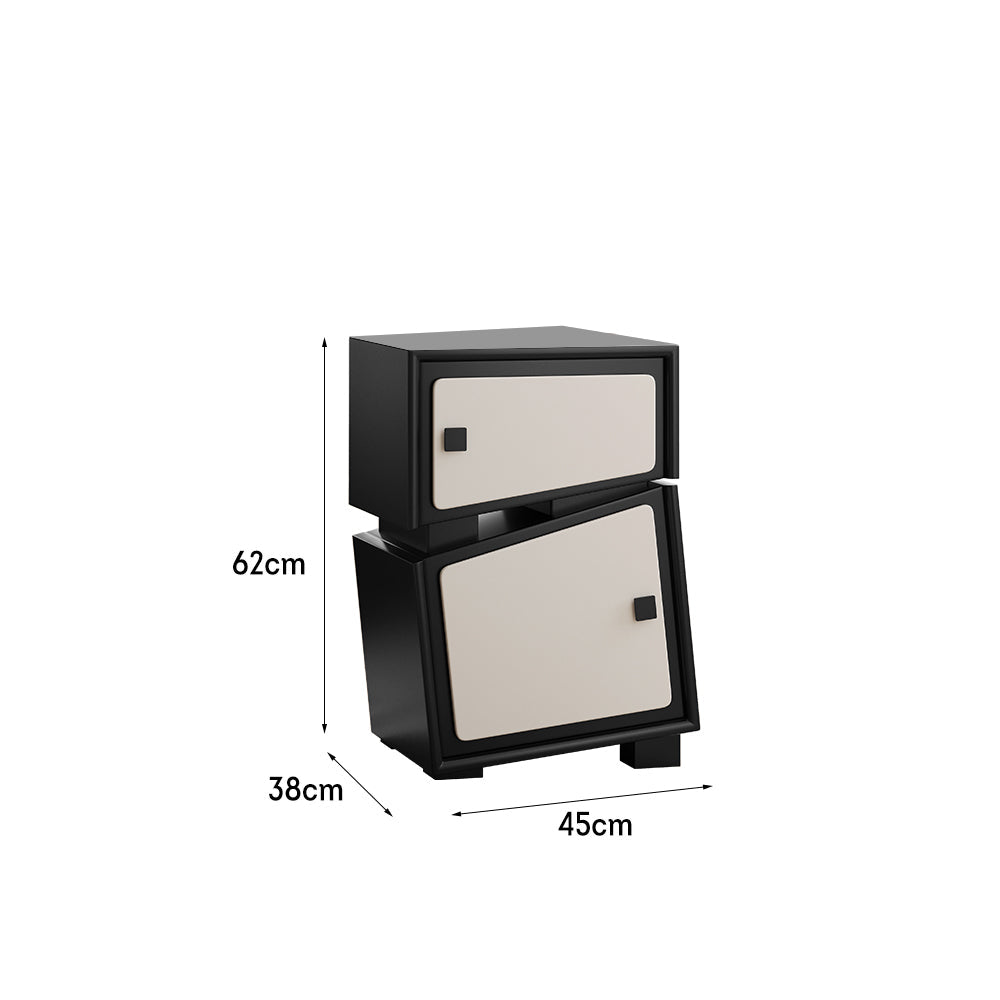 LIVARA Twist-head - Design Table/Storage Cabinet Bedside Black&White