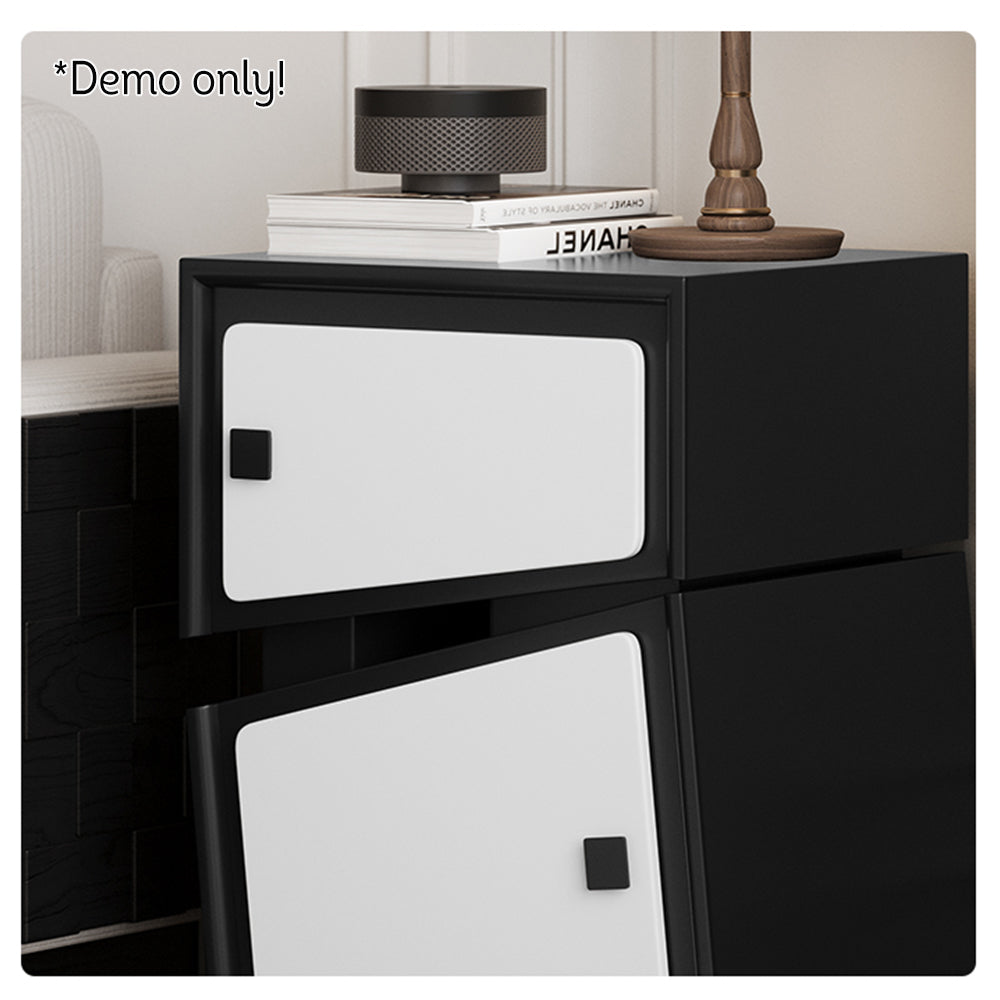 LIVARA Twist-head - Design Table/Storage Cabinet Bedside Black&White