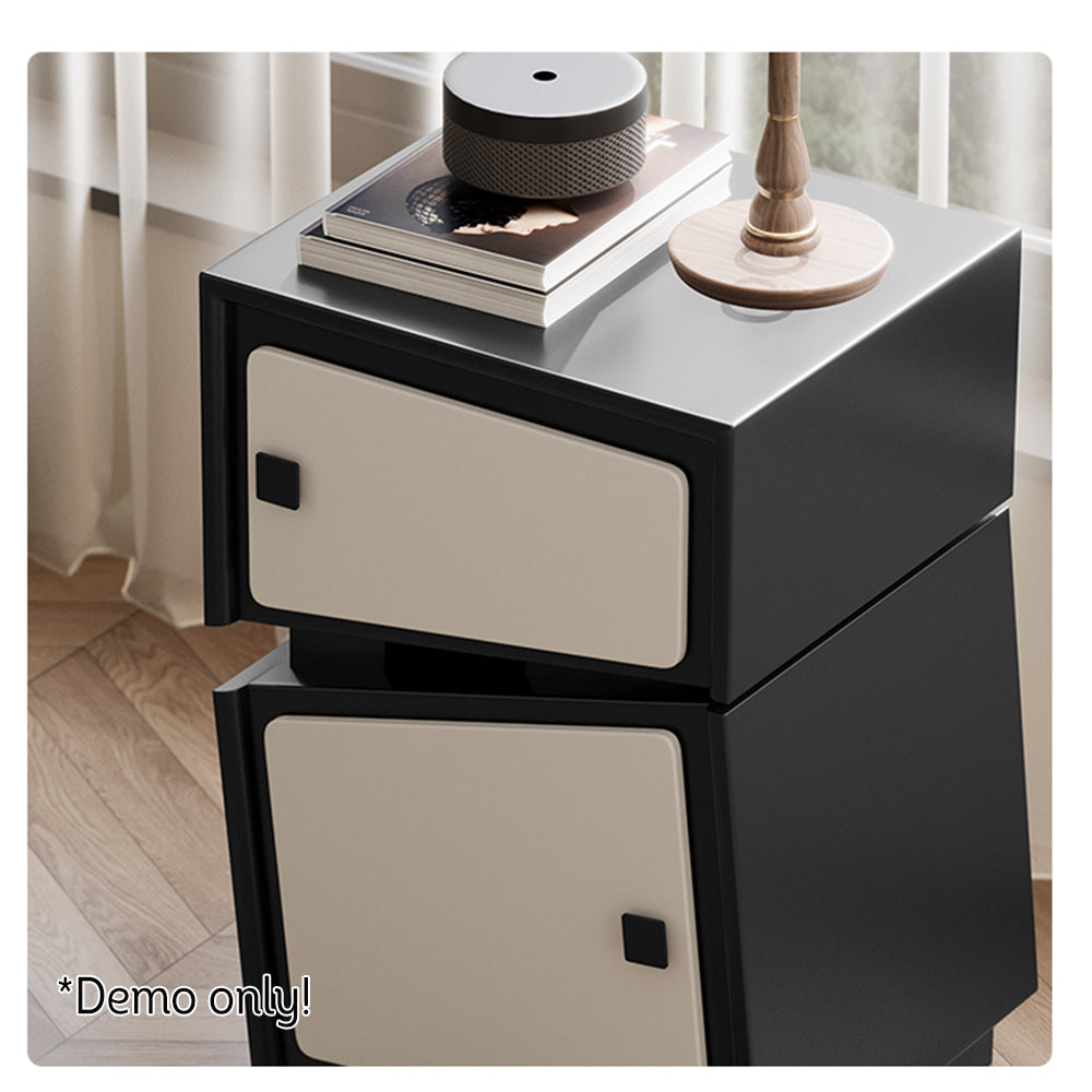LIVARA Twist-head - Design Table/Storage Cabinet Bedside Black&White