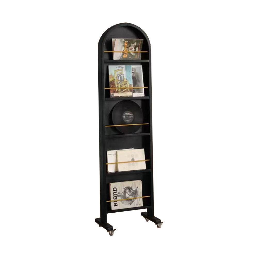 LIVARA Solid Mirror/Magazine Swivel Rack Dressing Wood With Casters
