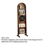 LIVARA Solid Mirror/Magazine Swivel Rack Dressing Wood With Casters