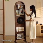 LIVARA Solid Mirror/Magazine Swivel Rack Dressing Wood With Casters