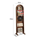 LIVARA Solid Mirror/Magazine Swivel Rack Dressing Wood With Casters