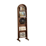 LIVARA Solid Mirror/Magazine Swivel Rack Dressing Wood With Casters