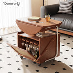 LIVARA Retractable Tabletop Table/Side Wine Coffee Table And Foldable Cabinet