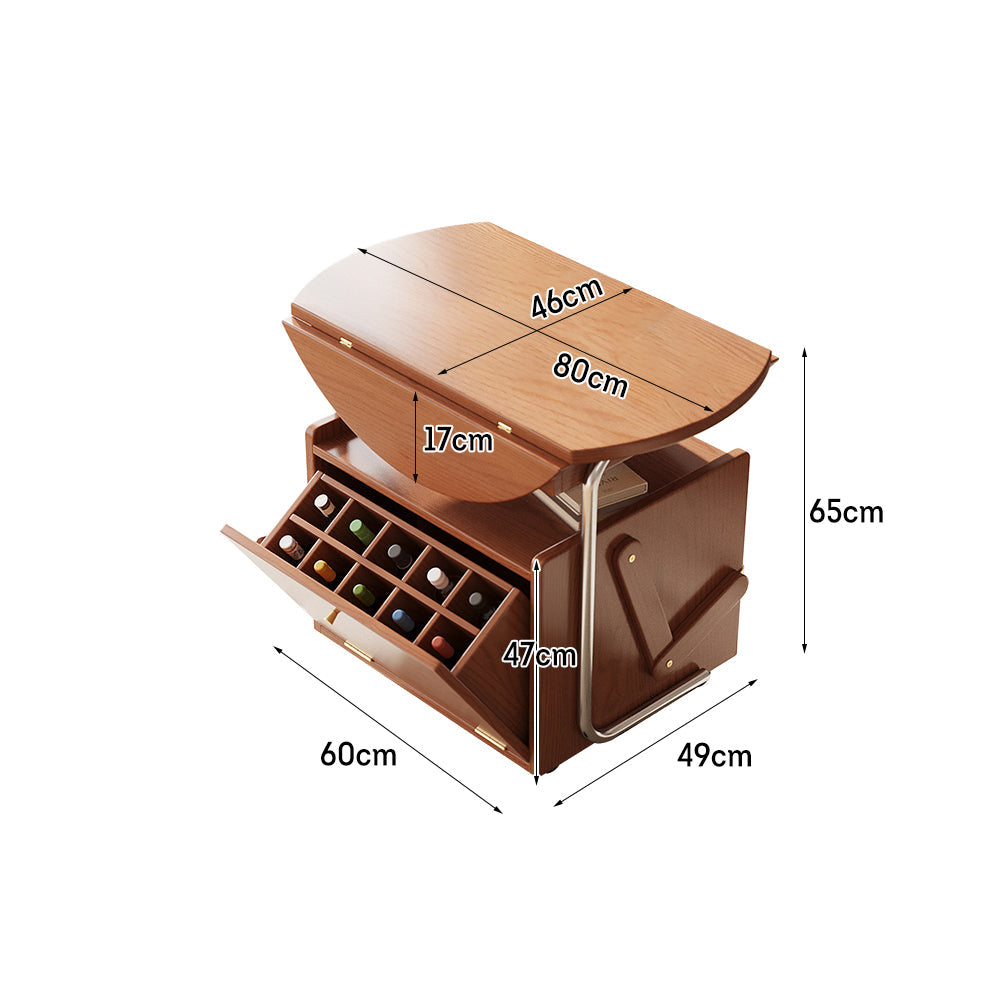LIVARA Retractable Tabletop Table/Side Wine Coffee Table And Foldable Cabinet