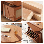 LIVARA Retractable Tabletop Table/Side Wine Coffee Table And Foldable Cabinet