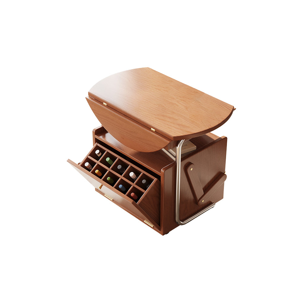 LIVARA Retractable Tabletop Table/Side Wine Coffee Table And Foldable Cabinet