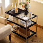 LIVARA Three-storey Casters With Swivel Rack Storage Steel Stainless Frame