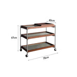 LIVARA Three-storey Casters With Swivel Rack Storage Steel Stainless Frame